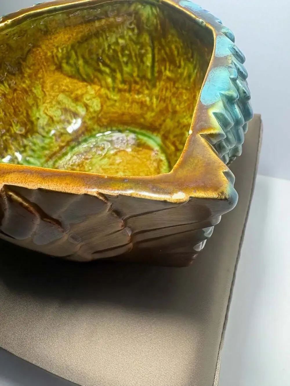 Vintage Ceramic Turkey Covered Candy Dish Thanksgiving Fall Decor